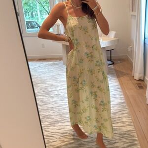 Pèro Floral Green Slip Dress